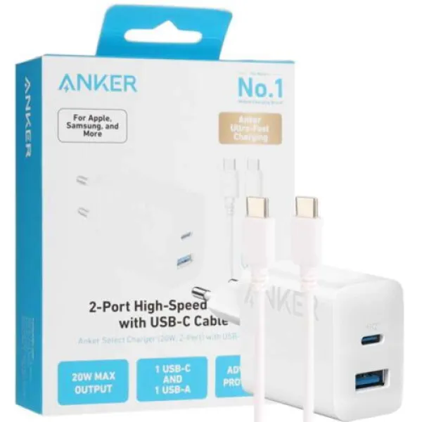 شارژر انکر مدل ANKER TYPE-C PD 20W B2348G21 - قیمت 1,150,000 تومان   - امتیاز 5.0 