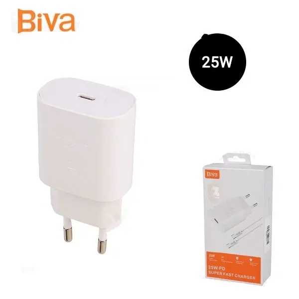 شارژر دیواری بیوا Biva HC-14 با درگاه Type-C توان 25 وات - قیمت 405,000 تومان   - امتیاز 5.0 