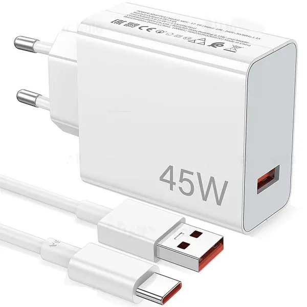 شارژر شیائومی Xiaomi 45W Adapter همراه با کابل شارژ - قیمت 1,050,000 تومان   - امتیاز 5.0 