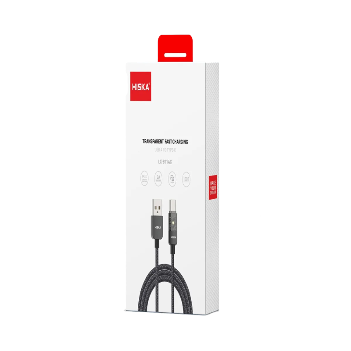 کابل شارژ HISKA مدل LX-891 (USB-A به Type-C)