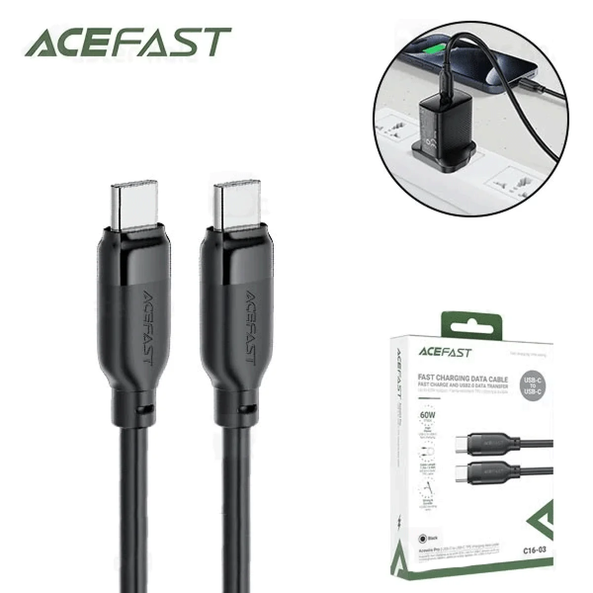 گالری محصول: کابل ایس فست ACEFAST C16-03 طول توان 60 وات