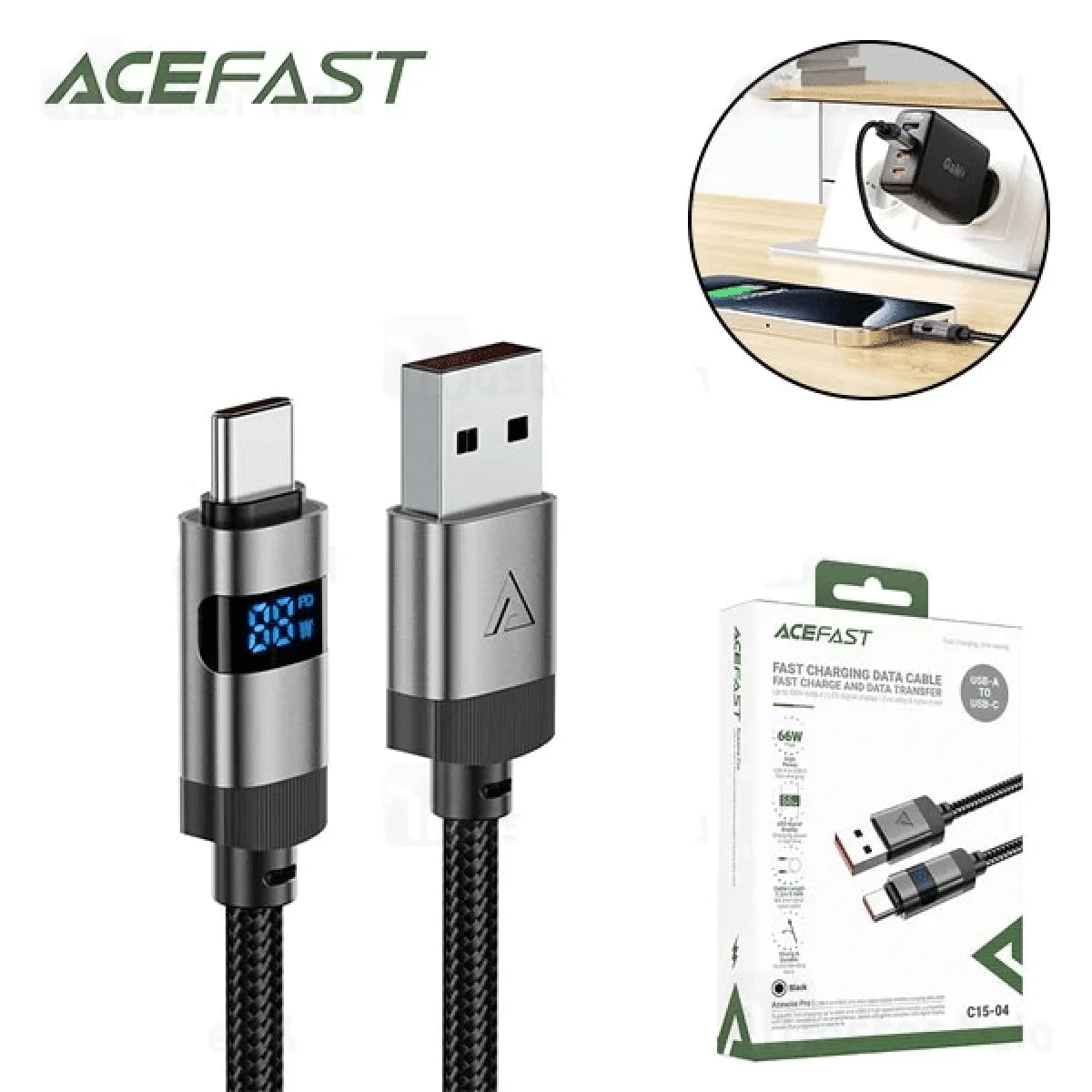 کابل Type-C ایس فست ACEFAST C15-04 توان 66 وات-3