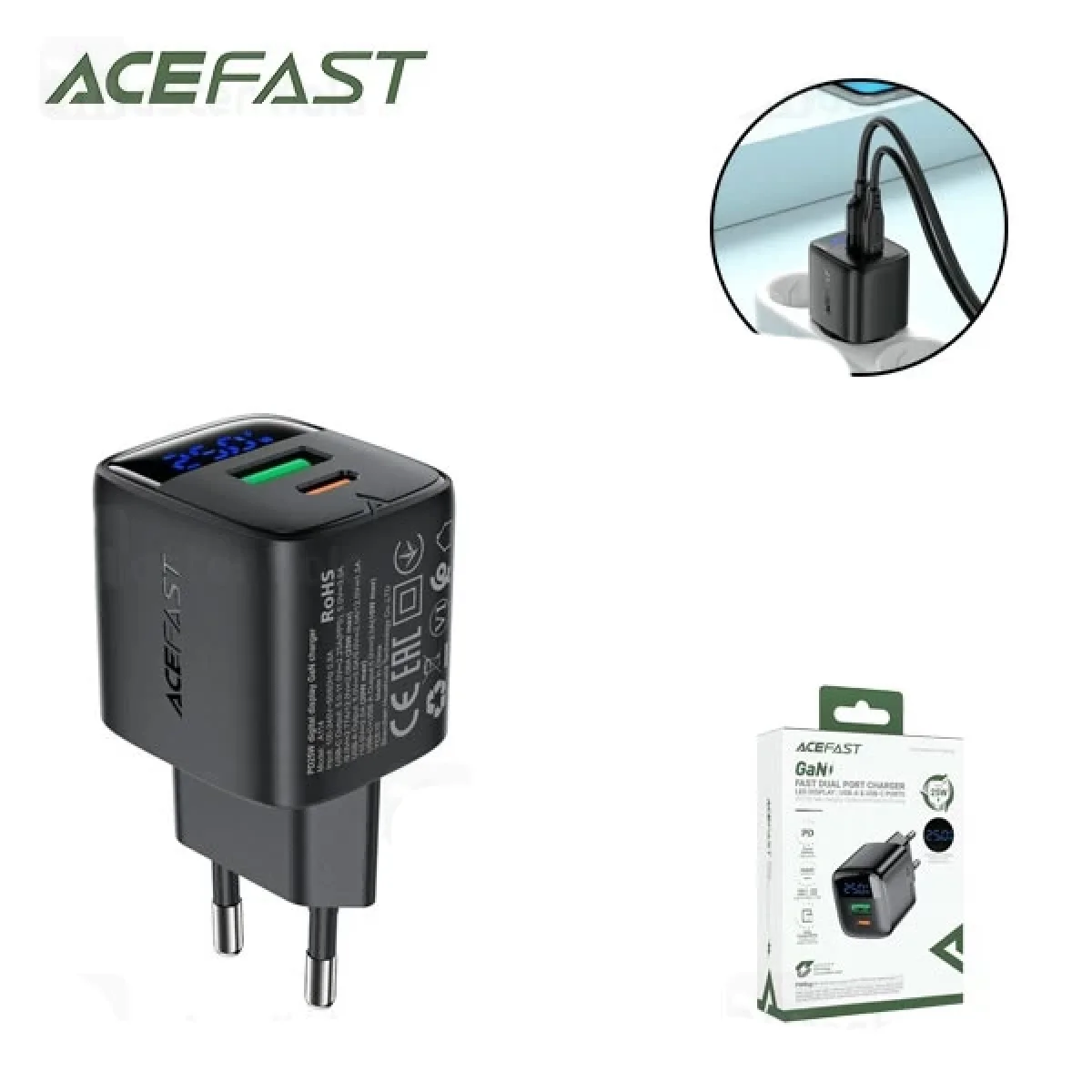 شارژر دیواری ایس فست ACEFAST A114 PD QC25W Fast Charger-3
